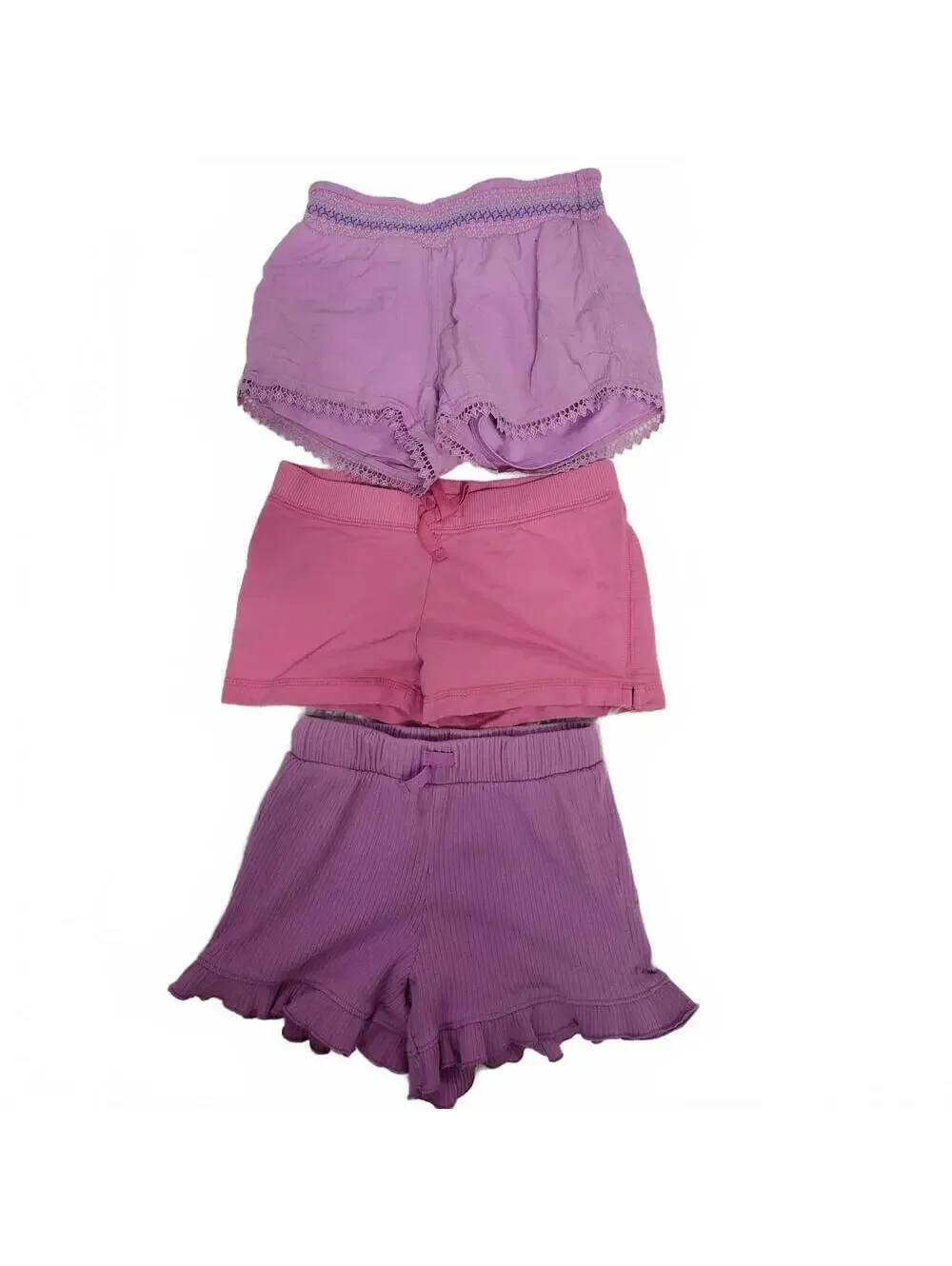 Girls Purple Pink Fabric Summer Short Bundle Size S or 6